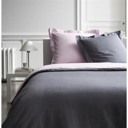 TODAY PREMIUM Housse de couette percale bicolore - 1 housse de couette 220x240 cm poudre de lilas et canon