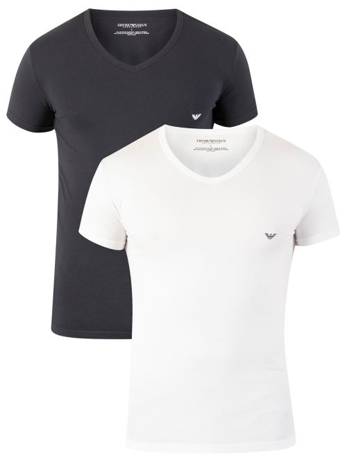 Emporio Armani Homme 2 T-shirts Paquet V-Neck, Multicolore