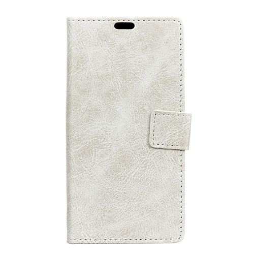 Etui en PU rétro blanc pour votre Samsung Galaxy J6 Plus/J6 Premium