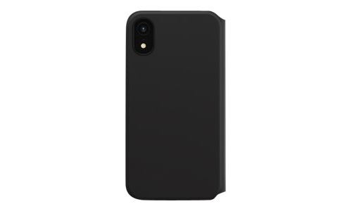 OtterBox Strada Series Via - Flip cover voor mobiele telefoon - polyurethaan, polycarbonaat, synthetisch rubber - zwart - voor Apple iPhone XR
