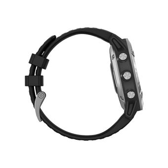 Montre connectée Garmin Fenix 6 Argent avec bracelet noir - Montre