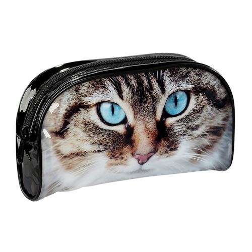 Trousse 1 compartiment Zoo Face Chat Viquel Noir