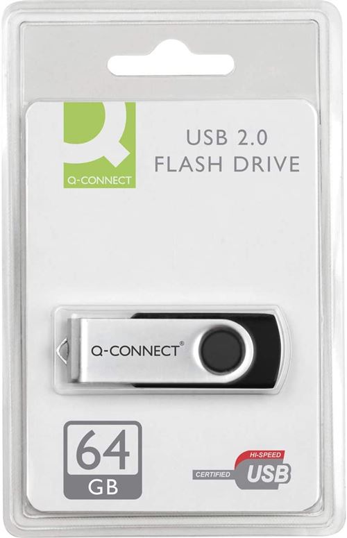 Q-CONNECT 64 Go USB 2.0 Swivel Flash Drive
