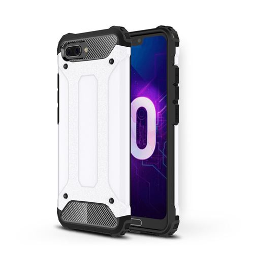 Coque en TPU hybride de garde d'armure blanc pour votre Huawei Honor 10