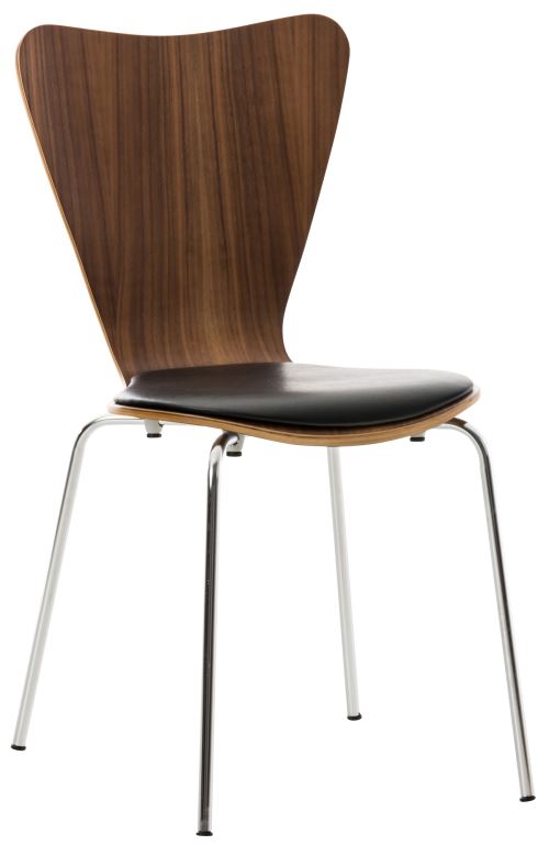 Chaise empilable Calisto similicuir , Noyer / Noir