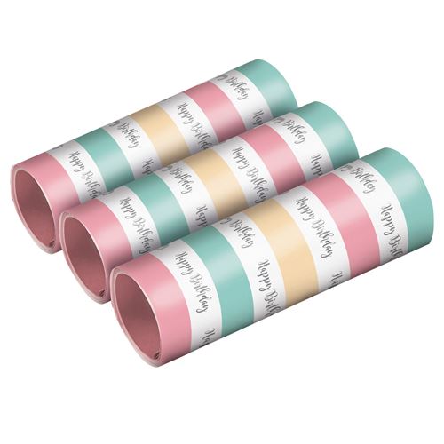 Amscan guirlandes Happy Birthday 4 mètres papier pastel 3 pièces