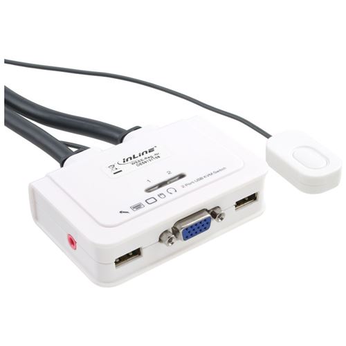 InLine 60613I commutateur &eacute;cran, Clavier et Souris Noir, Blanc