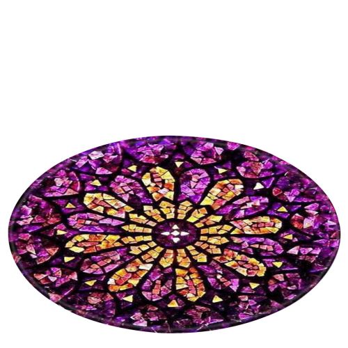 Notre-Dame de fenêtre en verre éléments Couverture ronde de bain tapis 120cm BT546