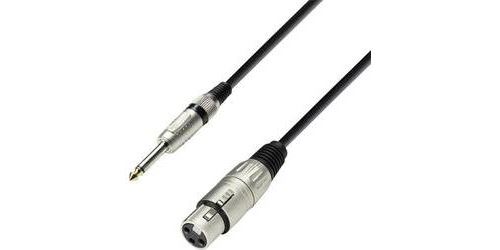 XLR Câble de liaison [1x XLR femelle - 1x Jack mâle 6.35 mm] 1 m noir Adam Hall K3MFP0100