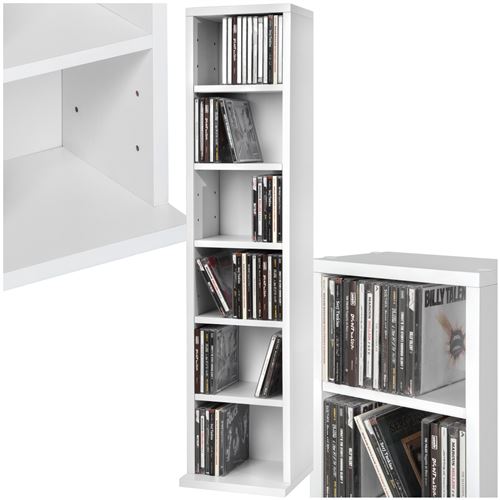 TecTake Range CD 6 niches 102 CD - blanc
