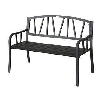 Banc De Jardin Alvernia 3 Places Noir Mobilier De Jardin Achat Prix Fnac