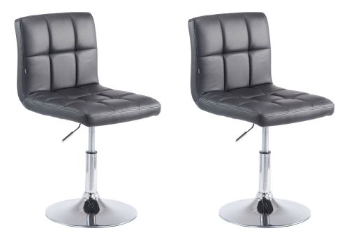 CLP Lot de 2 chaises lounge Palma V2 en similicuir ajustable et pivotant  Noir