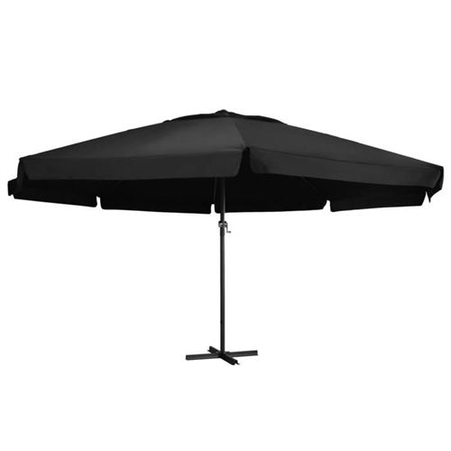 Parasol d'ext&eacute;rieur et m&acirc;t en aluminium 500 cm Noir Vidaxl Noir