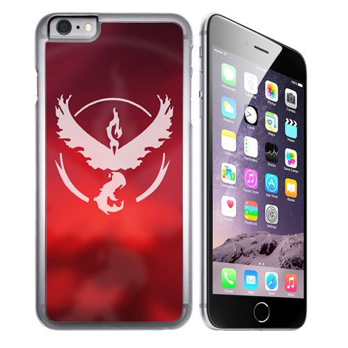 Coque pour iPhone 6 Plus et iPhone 6S Plus pokémon go team rouge grunge