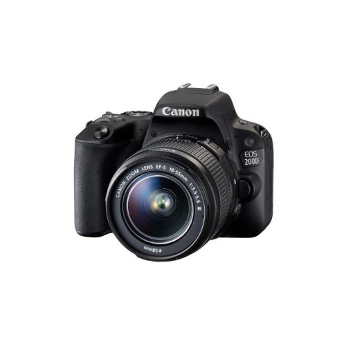 Canon EOS 200D - Appareil photo numérique - Reflex - 24.2 MP - APS-C - 1080p / 60 pi/s - 3x zoom optique objectif EF-S 18-55 mm DC III - Wi-Fi, Bluetooth, NFC - noir