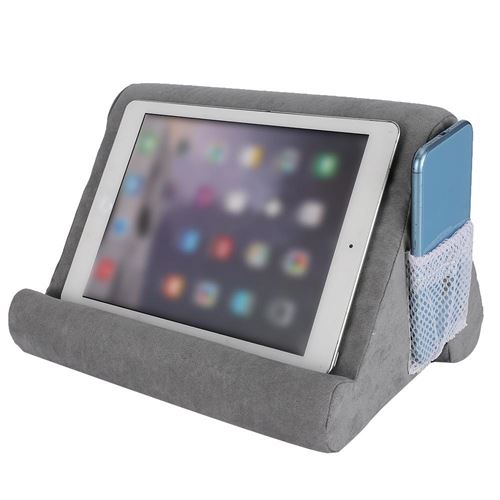Support universel pour tablette - teleshopping - pillow pad™ - housse  antidérapante - gris - adulte - 100% lavable en