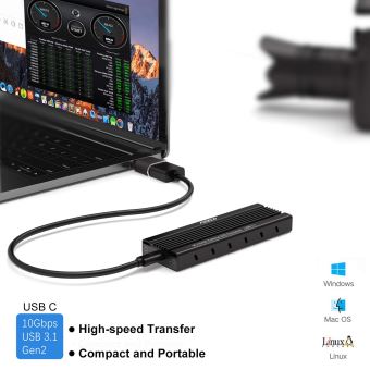 Boîtier SSD Externe M.2 NVME, FIDECO PCIe USB 3.1, 10Gbps Gen2 Boîtier  Externe de Adaptateur, Boîtier pour Disque Dur for M.2-Key - Accessoires disque  dur - Achat & prix