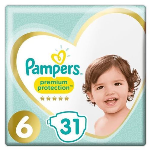 Pampers Premium Protection Taille 6 15+ Kg - 31 Couches