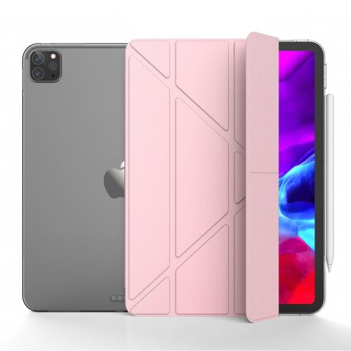 Etui en PU + TPU origami d'absorption magnétique or rose pour votre Apple iPad Pro 12.9 pouces (2020)