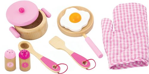 Viga Toys set petit-déjeuner 8 pièces rose