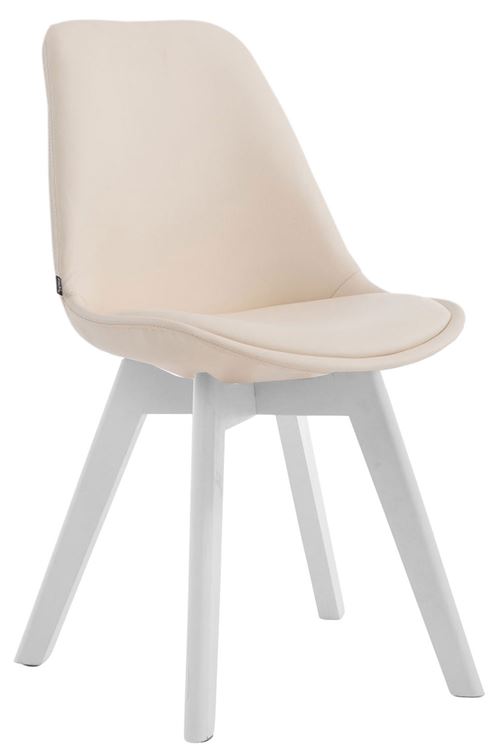 Chaise de salle à manger Manado similicuir Crème/Blanc