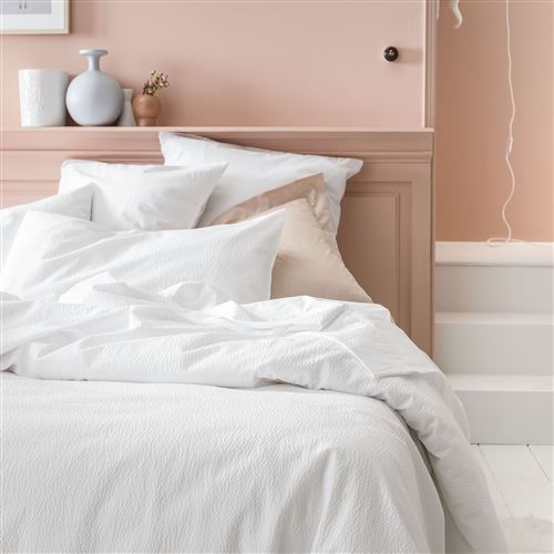 Essix - Taie d'oreiller Tempo en Percale de coton Nuage - 65 x 65 cm