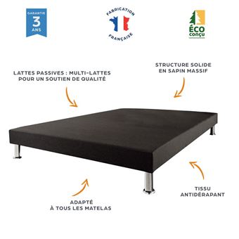 EBAC Sommier 160 x 200 Sommier fixe SR9 DECO 160x200cm