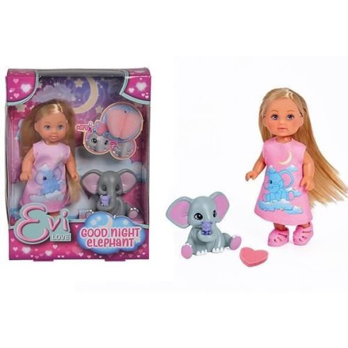 EVI LOVE Elephant - Mini poupée mannequin 12cm avec un éléphanteau