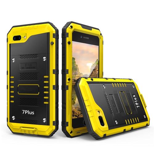 Bumper en métal étanche à l'eau, antichoc, antidérapant et anti-salissures jaune pour votre Apple iPhone 8 Plus/7 Plus 5.5 pouces