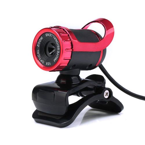 Générique Rouge Caméra D'ordinateur, Full Hd Live Streaming Webcam Avec Microphone Réduction Du Bruit Et Clip Flexible Compatible Rotatif Plug-And Play Caméra Appel Vidéo,