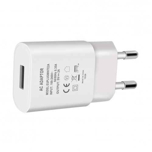Chargeur Secteur vers USB 5V 2A TechExpert 10Watts blanc