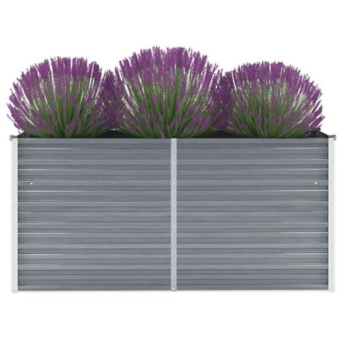 Vidaxl Gris Lit Surélevé De Jardin Acier Galvanisé 160X40x77 Cm - Image 1