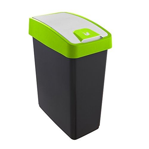 Keeeper poubelle avec couvercle étui à rabat magnétique 25 l, plastique, my vert, 39,5 x 47,5 x 24 cm 1060425400000