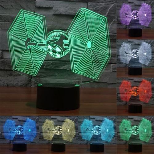 Lampe Décorative 3D Vaisseau Spatiale Luminaire LED 7 Couleurs Tactile Abs - YONIS