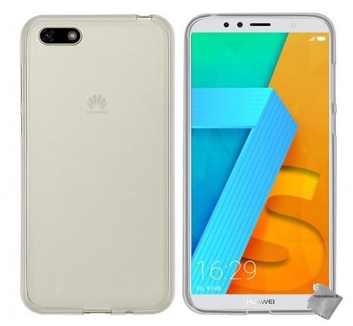 Housse etui coque pochette silicone gel fine pour Huawei Honor 7S avec film ecran - BLANC TRANSPARENT