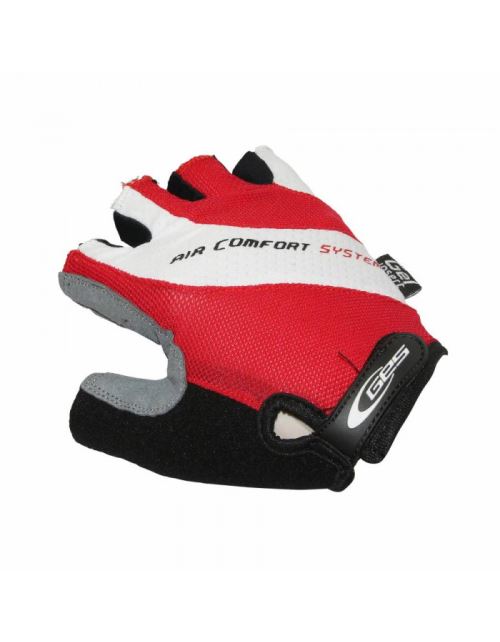 Gants velo adulte court ges air comfort noir-rouge-blanc s (paire sous carte)