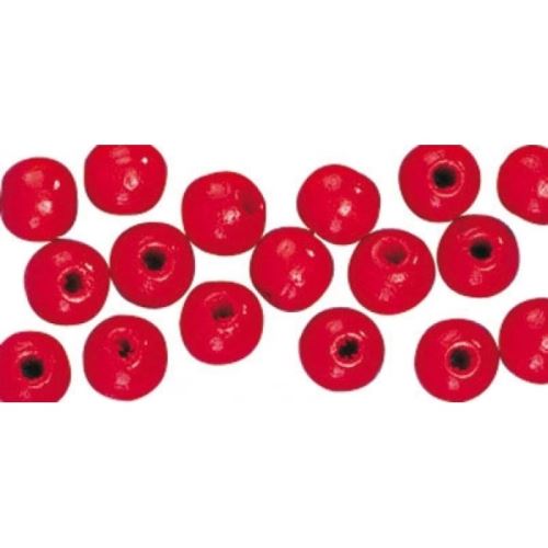 Perle en bois rouge ronde Ø 12 mm 32 pièces - rayher