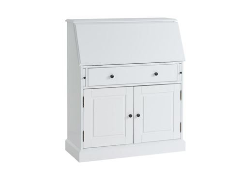 Secrétaire CLEORE - Pin & MDF - Blanc