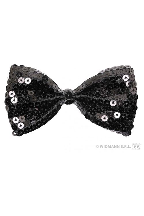 Noeud Papillon Paillettes Noir - Noir - Taille Unique