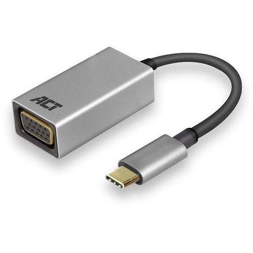 ACT Adaptateur USB-C vers VGA - Longueur du câble : 0,15 m - Boîtier en Aluminium