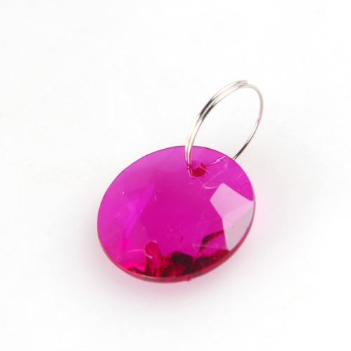 set de 6 bagues de verre - forme ronde - violet - 3cm