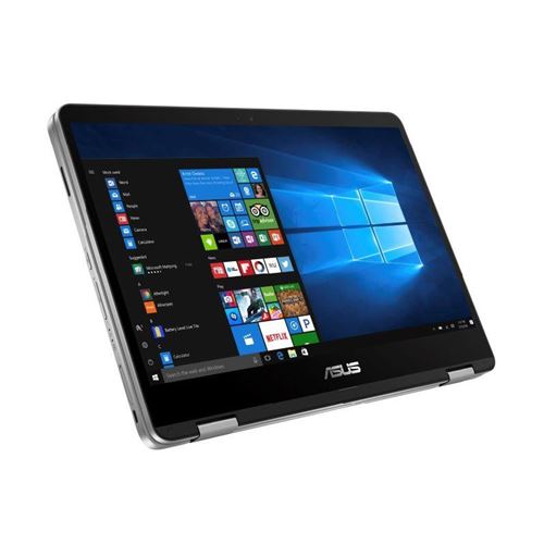 ASUS VivoBook Flip 14 TP401MA BZ080TS - Conception inclinable - Intel Pentium Silver - N5000 / 1.1 GHz - Windows 10 in S mode 64-bit - UHD Graphics 605 - 4 Go RAM - 64 Go eMMC - 14" écran tactile 1366 x 768 (HD) - Wi-Fi 5 - gris, métal