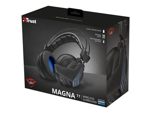 Trust GXT 393 Magna - Koptelefoon - 7.1 kanaals - over oor - 2,4 GHz - draadloos