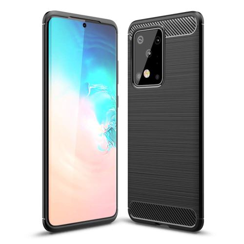 Coque brossée noire pour Samsung Galaxy S20 ULTRA Carbon Fiber Antichoc