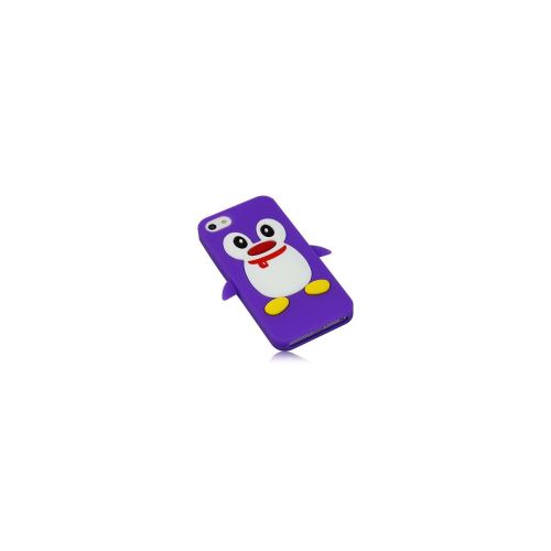 Coque violette aspect pingouin en relief pour iPhone 5 / 5S