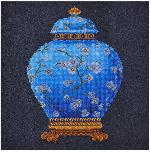 Needleart World Blue Vase Kit Loisirs Créatifs Résine, Multicolore, 52 x 52 cm