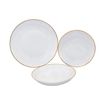assiette ou plat de présentation blanc avec liseret noir 30cm