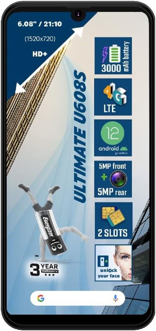 Energizer : Smartphone 4G Ultimate U608S Double SIM