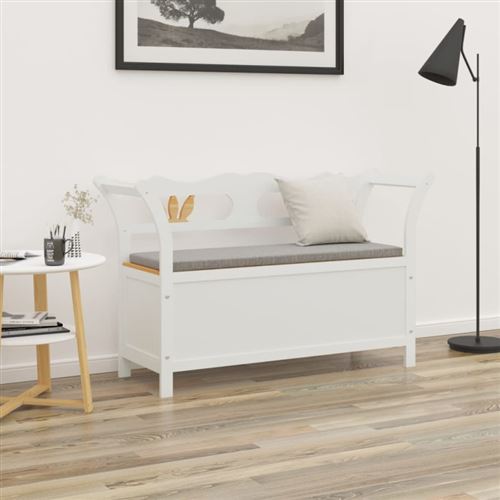 Vidaxl Blanc Banc 107X45x75,5 Cm Bois De Sapin Solide - Image 3