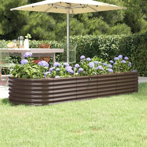 Vidaxl Marron Lit Surélevé De Jardin - Acier - Image 3